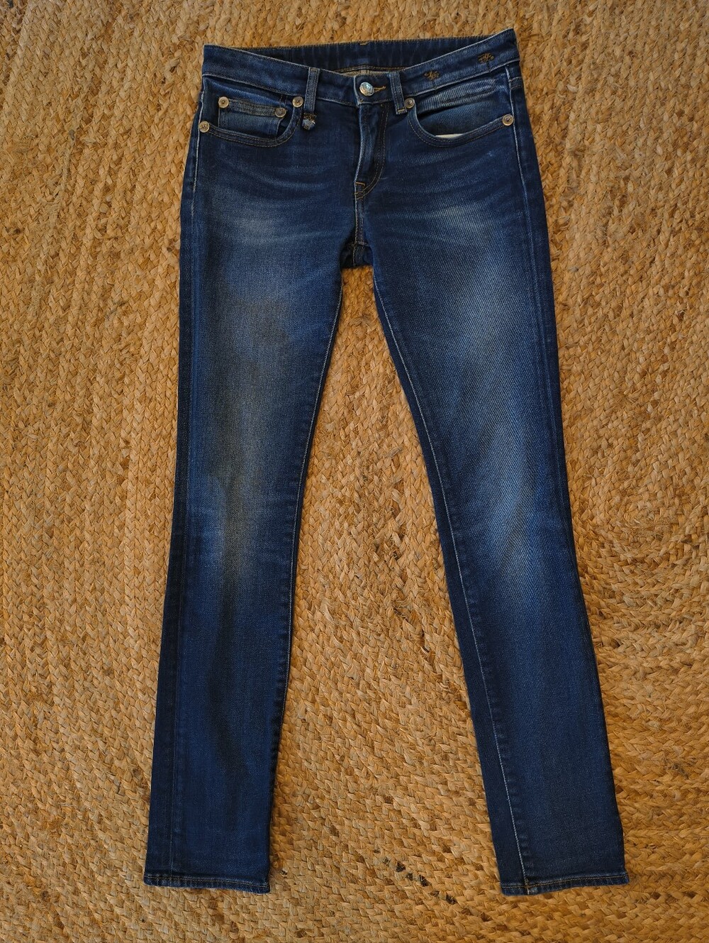 R13 Kate Skinny Low Rise Indigo Denim